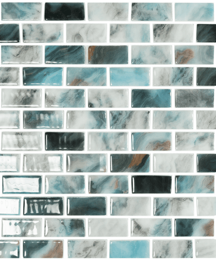 Nature Brick Glass Mosaic Tile 1X2