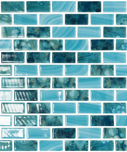 Nature Brick Glass Mosaic Tile 1X2