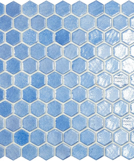 shell hexagon glass mosaic 1x1 