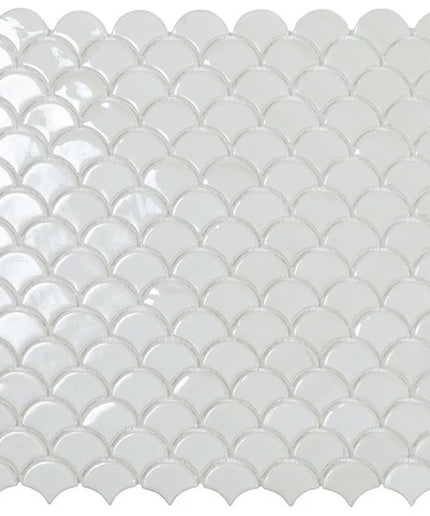 fish scales glass mosaic tile 1 1x1 4 Fish Scales Blue Matte