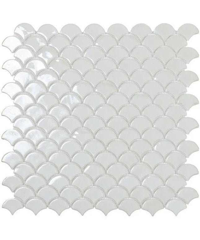 fish scales glass mosaic tile 1 1x1 4 Fish Scales Blue Matte