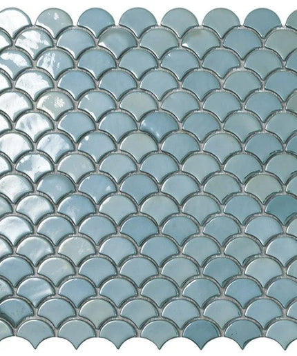 fish scales glass mosaic tile 1 1x1 4 Fish Scales Dark Grey Matte