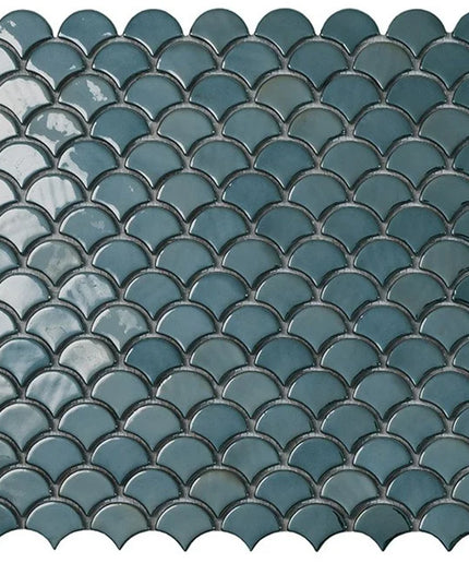 fish scales glass mosaic tile 1 1x1 4 Fish Scales Frappe Matte