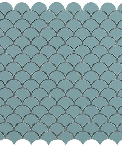 fish scales glass mosaic tile 1 1x1 4 Fish Scales White Matte