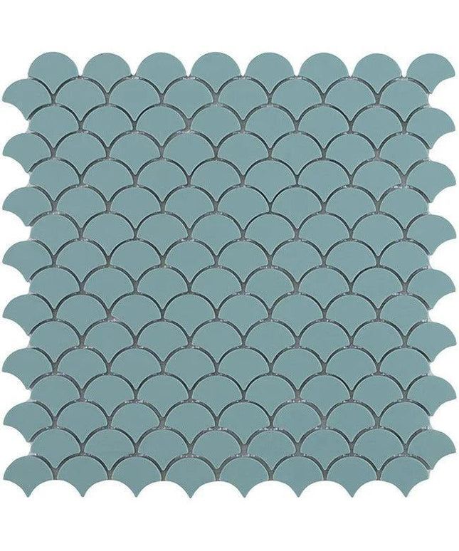 fish scales glass mosaic tile 1 1x1 4 Fish Scales White Matte