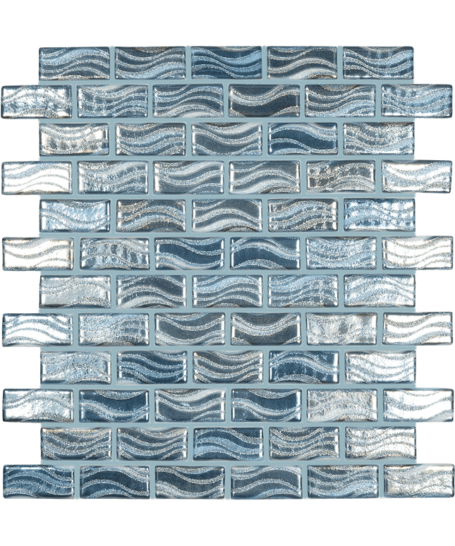 7800 Glitter Blue brick glass tile