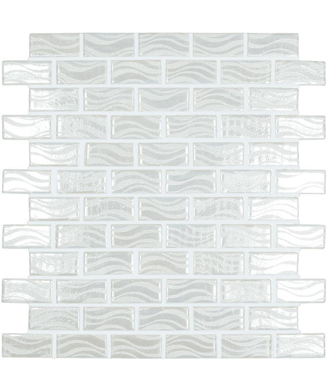 7802 Glitter White Brick glass tile