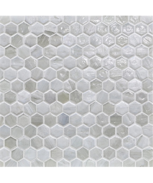 Hexagonal tile pattern in gray and white