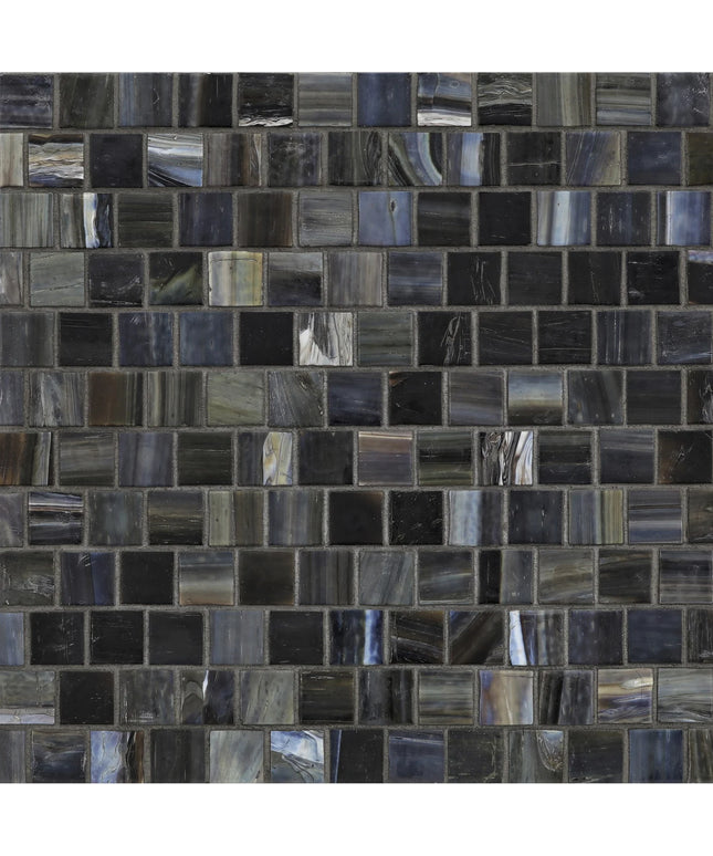 Pattern of black and gray square tiles