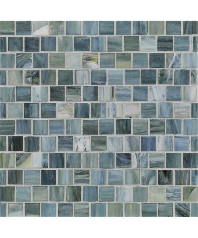 Pattern of blue and green tiles