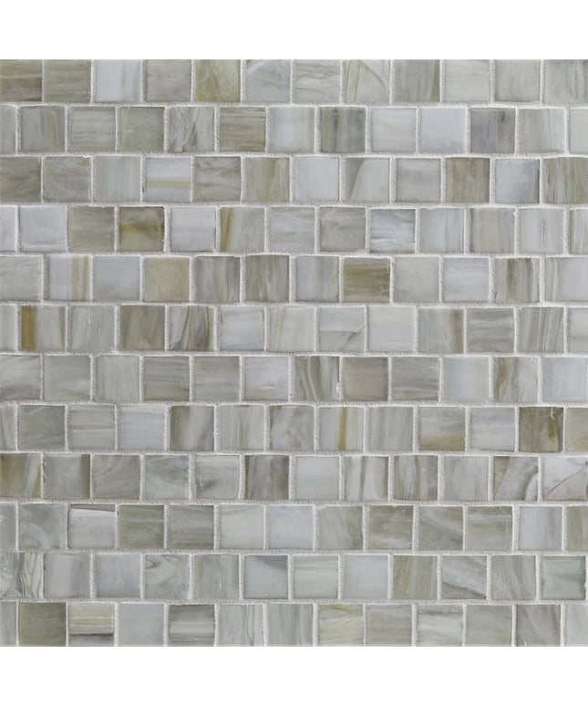 Mosaic tile pattern with gray and beige squares