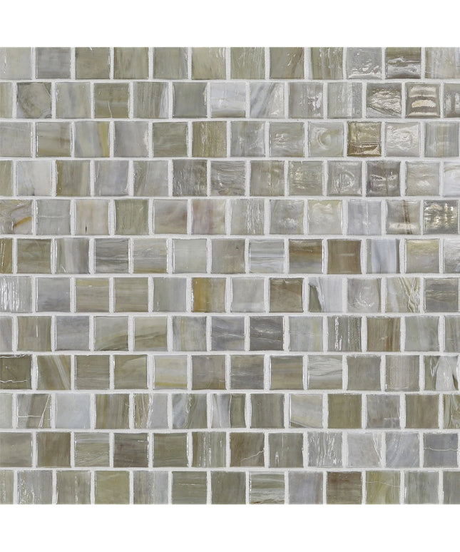 Mosaic tile pattern with various shades of gray and beige