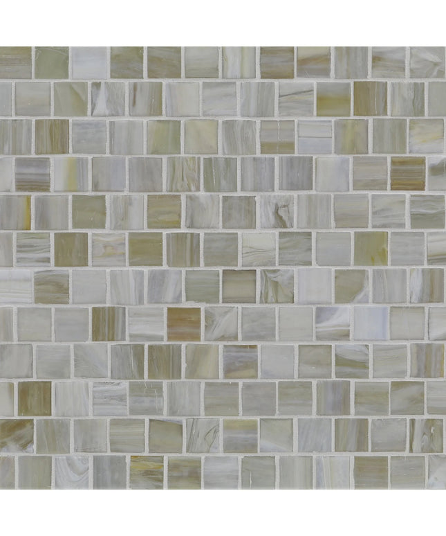 Mosaic tile pattern with various shades of gray and beige