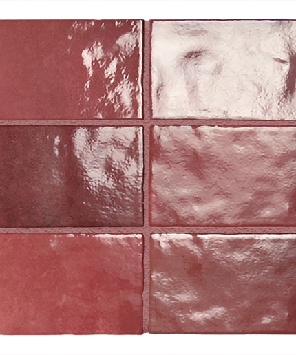 Red brick patterned tiles on a white background