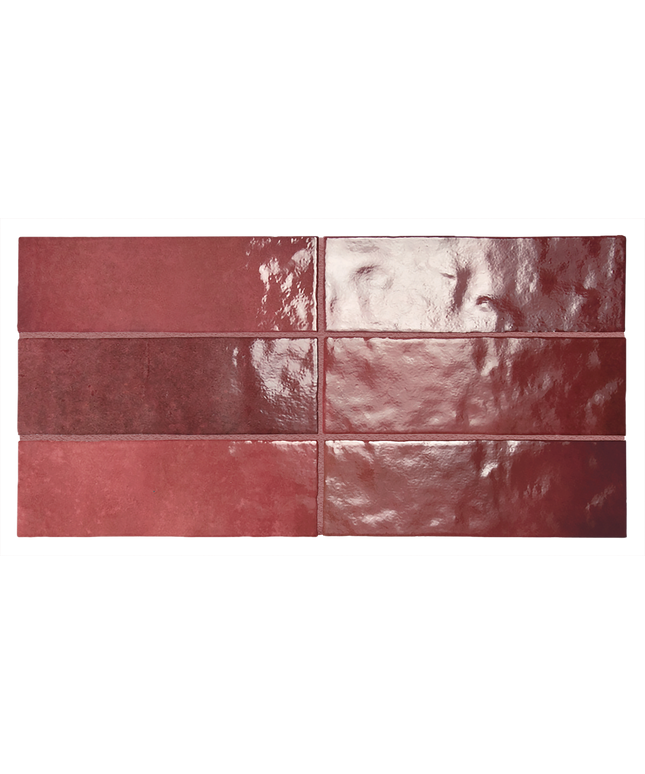 Red brick patterned tiles on a white background