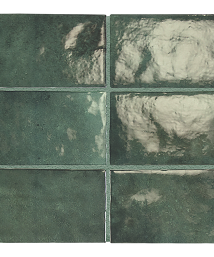 Set of green tiles with a textured surface