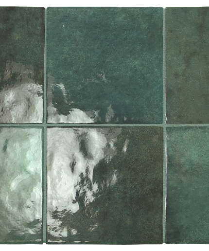 Green tiles with a textured surface