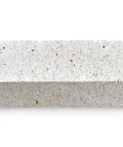 white fossil honed tile trims