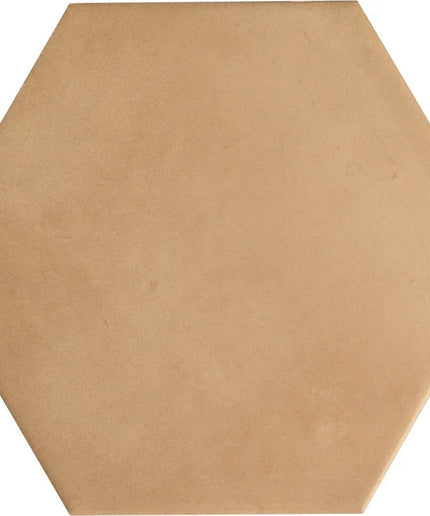 Hexagonal brown tile on a white background