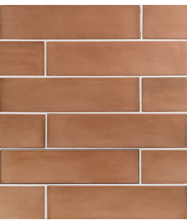 Pattern of brown tiles with a brick-like design