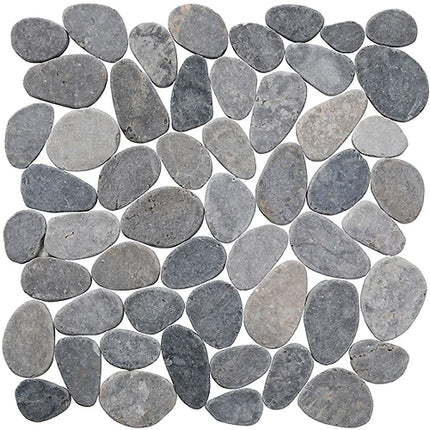 cobbles pebble tile tumbled 12x12 Cobbles Multi Grey & Quartz