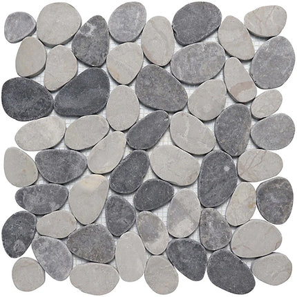 cobbles pebble tile tumbled 12x12 Cobbles Sterling Megamix JG