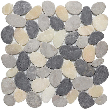 cobbles pebble tile tumbled 12x12 Cobbles Swirl Grey