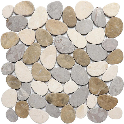 cobbles pebble tile tumbled 12x12 Cobbles Tan Marble