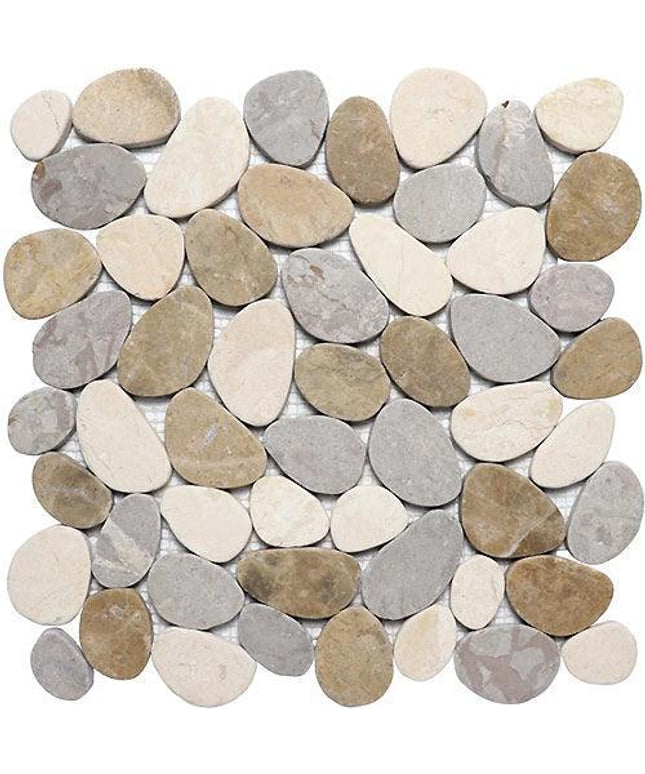 cobbles pebble tile tumbled 12x12 Cobbles Tan Marble