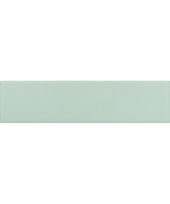 A pale mint green rectangular tile or color swatch with a smooth, slightly glossy surface.