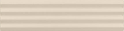 A close-up of a light beige or cream textured surface with subtle horizontal ridges.