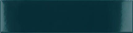 A glossy rectangular dark teal tile or color sample with subtle light reflections on its surface.