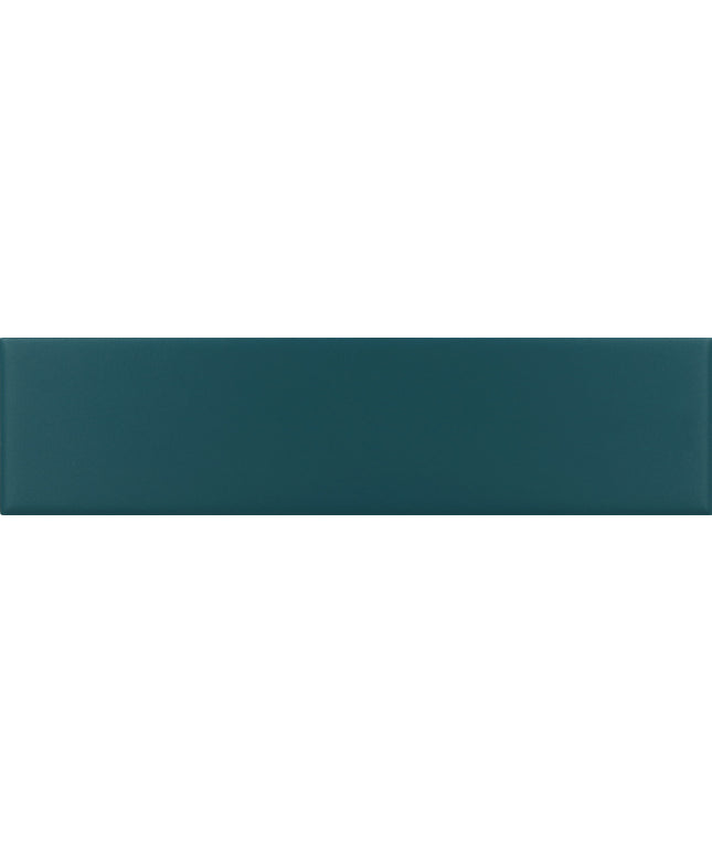 A dark teal blue-green rectangular tile with a subtle beveled edge, shown against a white background.