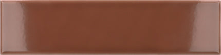 Rectangular brown tile with a glossy finish