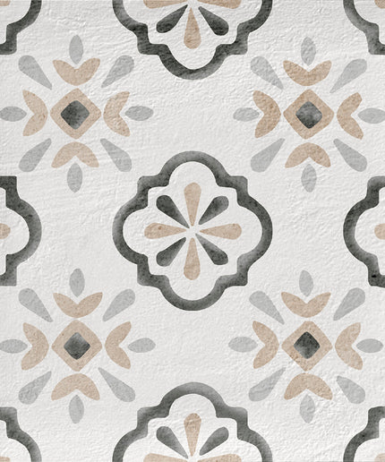 Decorative tile pattern with geometric design on a white background