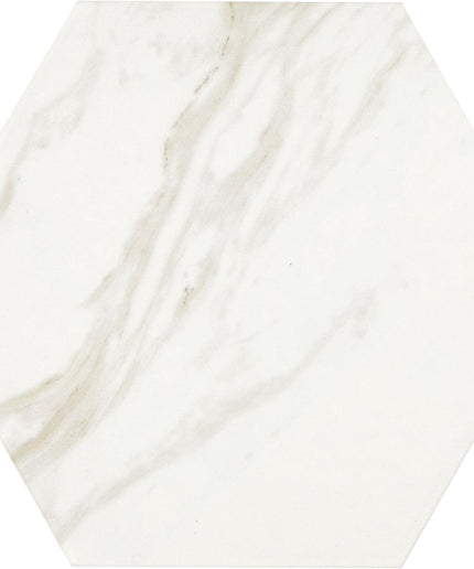 timeless white hexagon 8x8 porcelain tiles