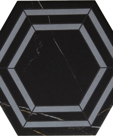 hexagon tuxedo 8x8 wall tile