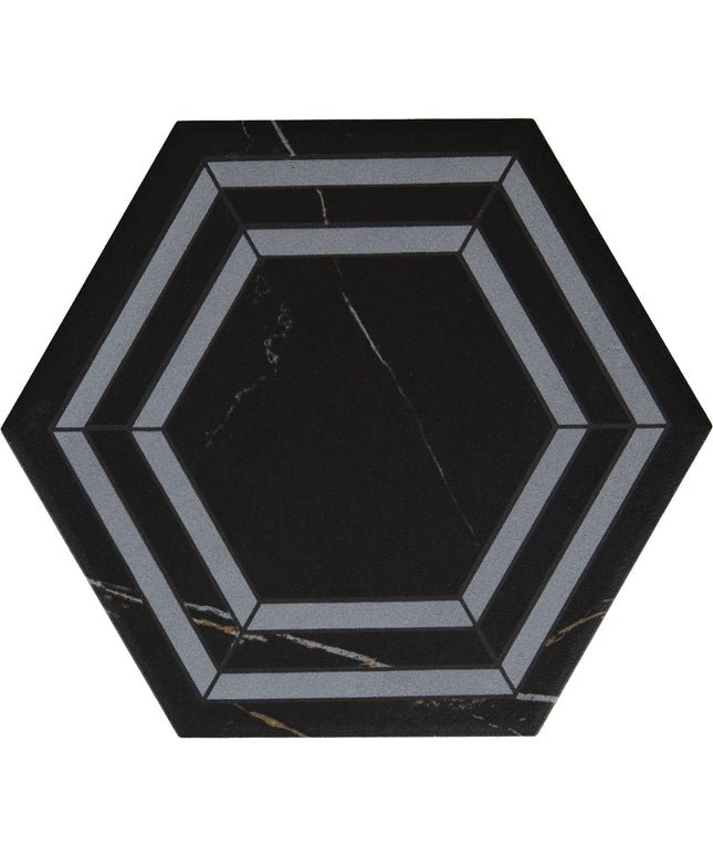 hexagon tuxedo 8x8 wall tile
