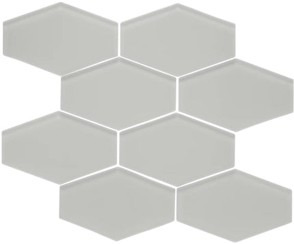 elongated hexagon glass mosaic tile matte 