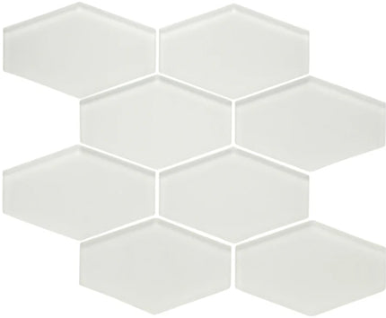 elongated hexagon glass mosaic tile matte Hex Oceania