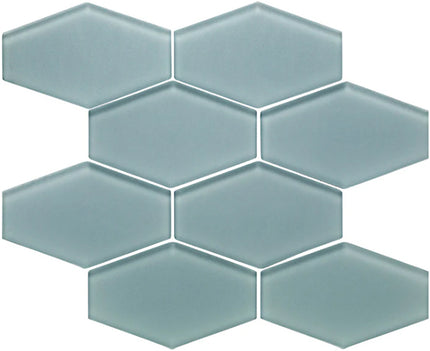 elongated hexagon glass mosaic tile matte Hex Midnight