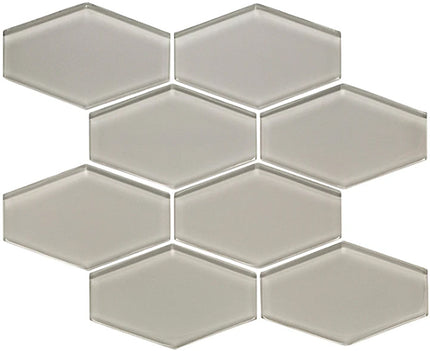 elongated hexagon glass mosaic tile gloss Hex Tule