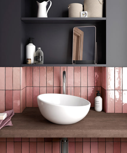 rose mellow subway tiles