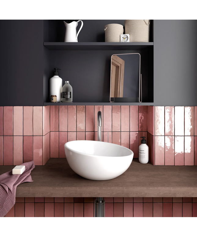 rose mellow subway tiles