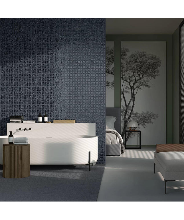 glitter black pool tiles
