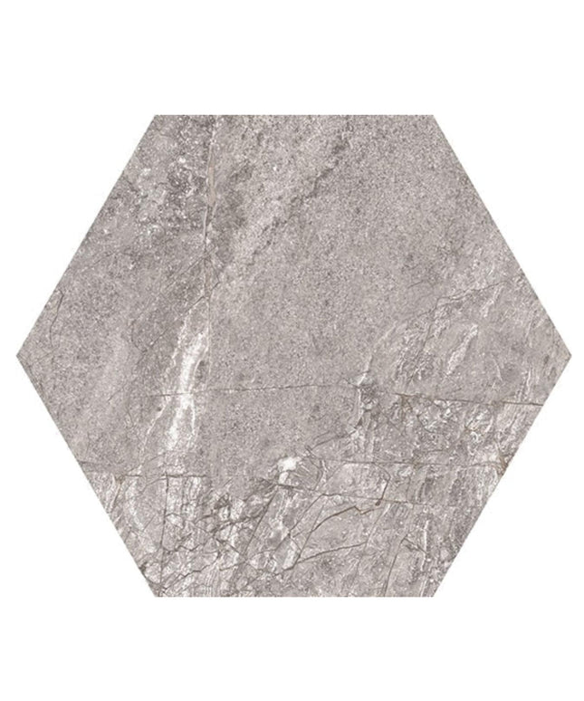 eternal gray hexagon 8x8 porcelain tile