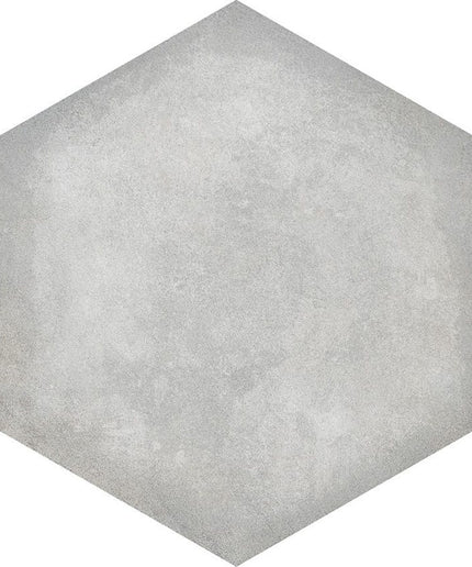 light gray hexagon tile with matte finish for floor, kitchen backsplash, or bathroom decor