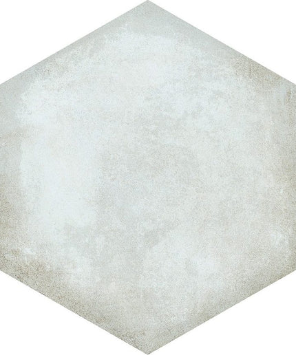 Matte grey hexagon ceramic tile with subtle textured finish for kitchen or bathroom decor