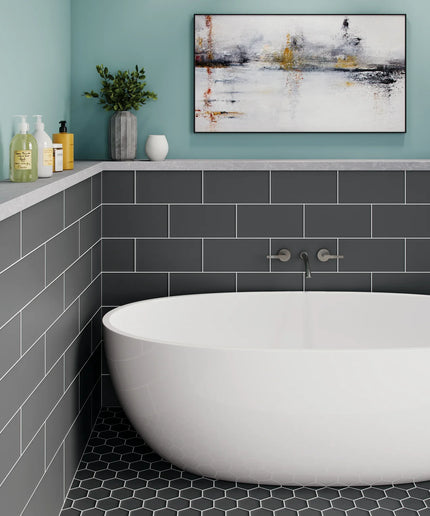 graphite bathroom tile