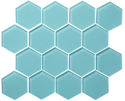 hexagon glass mosaic tile matte 3 HEX Tule